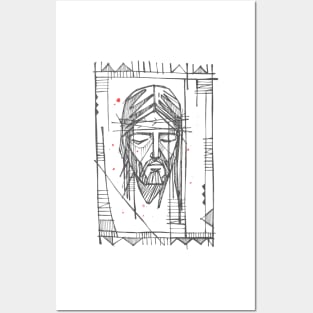 Jesus Christ Face at the crucifixion Posters and Art